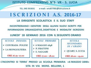 Volantino iscrizioni 2016-17 mese di gennaio